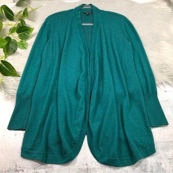 EILEEN FISHER Rounded Open Front Merino Wool Knit Cardigan Women’s Size Small - Picture 4 of 13